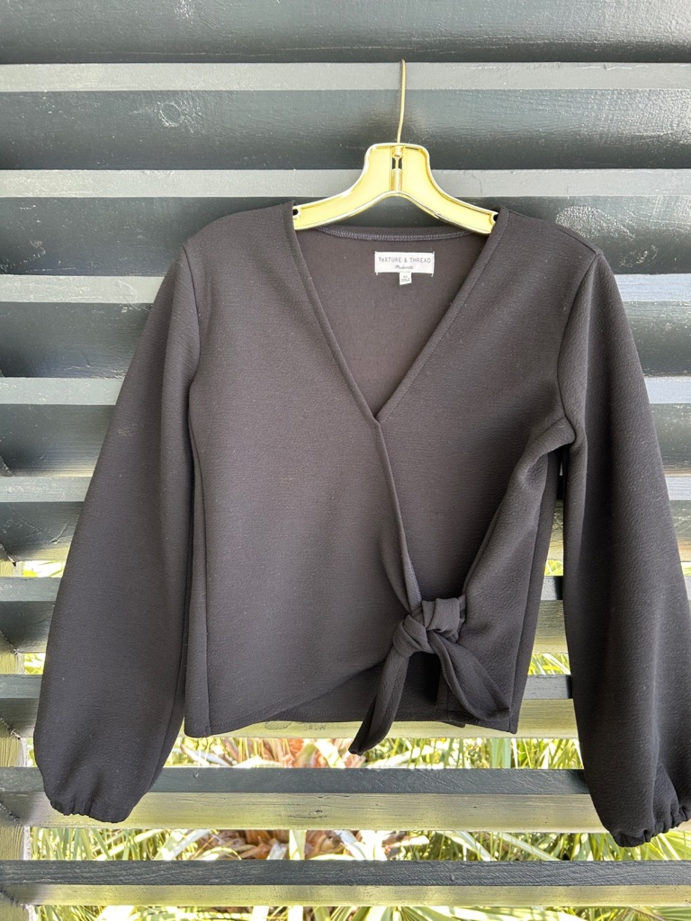 Madewell Black Texture & Thread Top